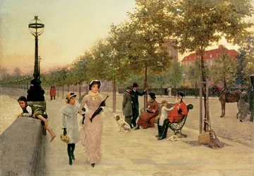 Spaziergang entlang des Embankments in Chelsea